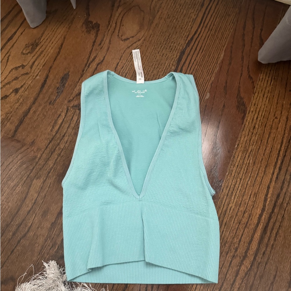 Urban Outfitters Blue Sleeveless Crop Tank Top